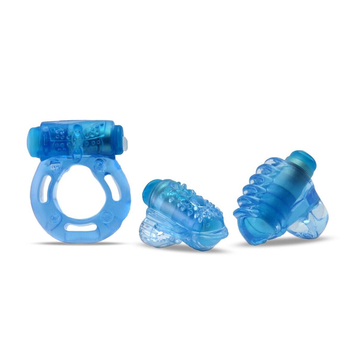 Lover Couple Sex Toy Kit Vibrating Oral Sex Tongue Finger Penis Cock Ring