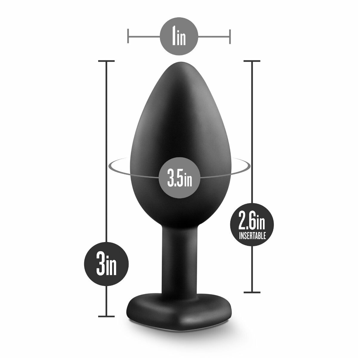 Temptasia Bling Small Silicone Anal Butt Plug with Faux Gemstone Anal Sex Toys