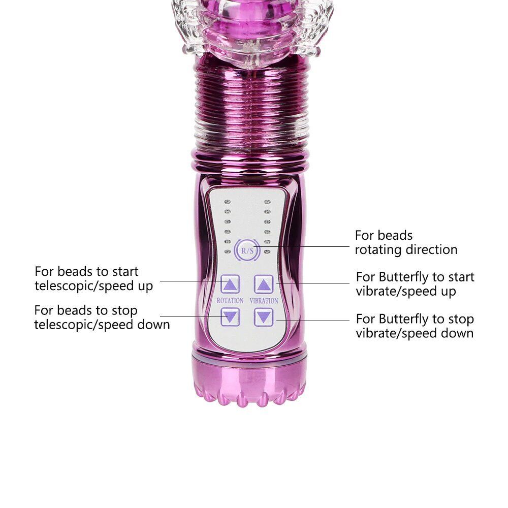 Rechargeable Thrusting Rabbit G-spot Clit Vibrator Dildo Sex-toys for Women