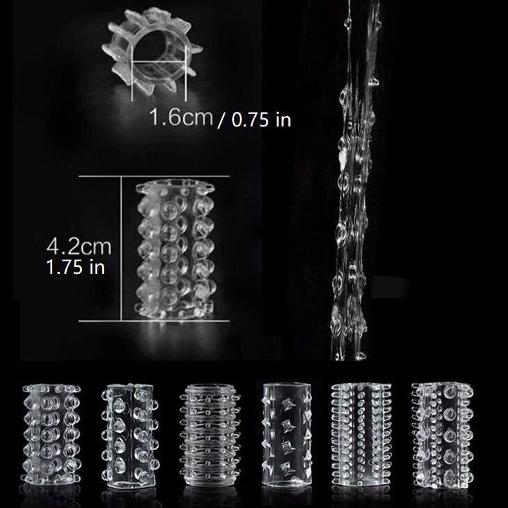 Stretchy Tickler Penis Sleeve Cock Ring Male Girth Enhancer Sex-toys for Men