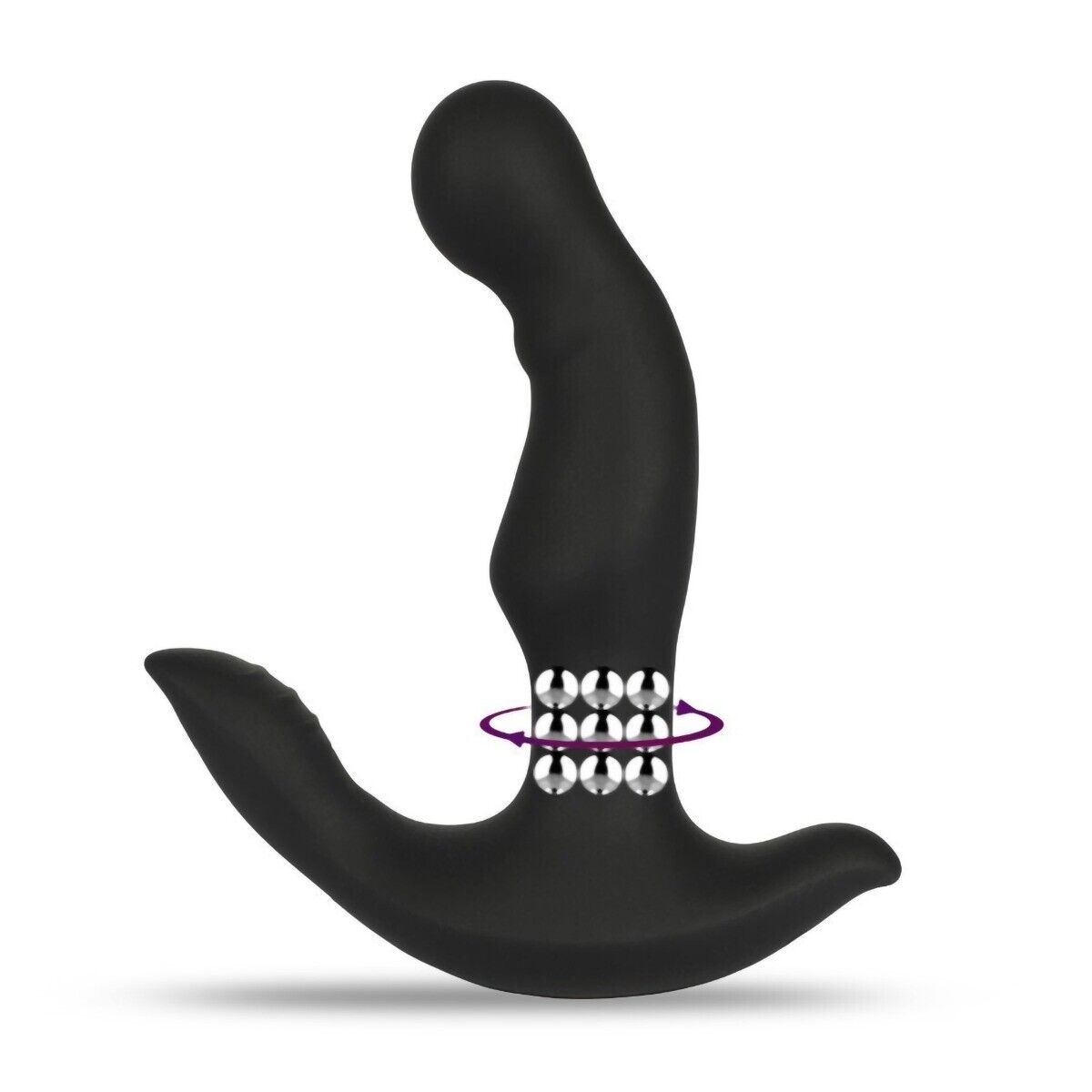 Rechargeable Vibrating Silicone Prostate Massager Stimulator Anal Vibe Spin Bead