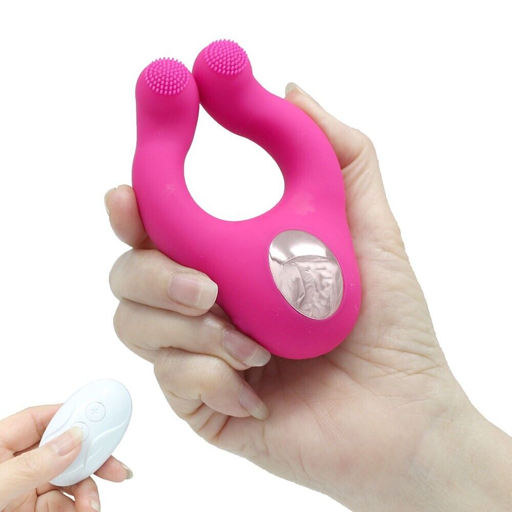 Wireless Remote Control Clit Licking Vibator Penis Cock Ring Couple Sex Toys