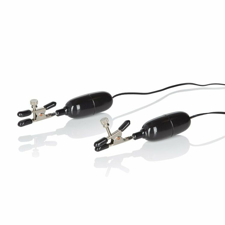 Fetish Vibrating Nipple Clamps Breast Nipple Play Vibe Sex Toy SM Bondage