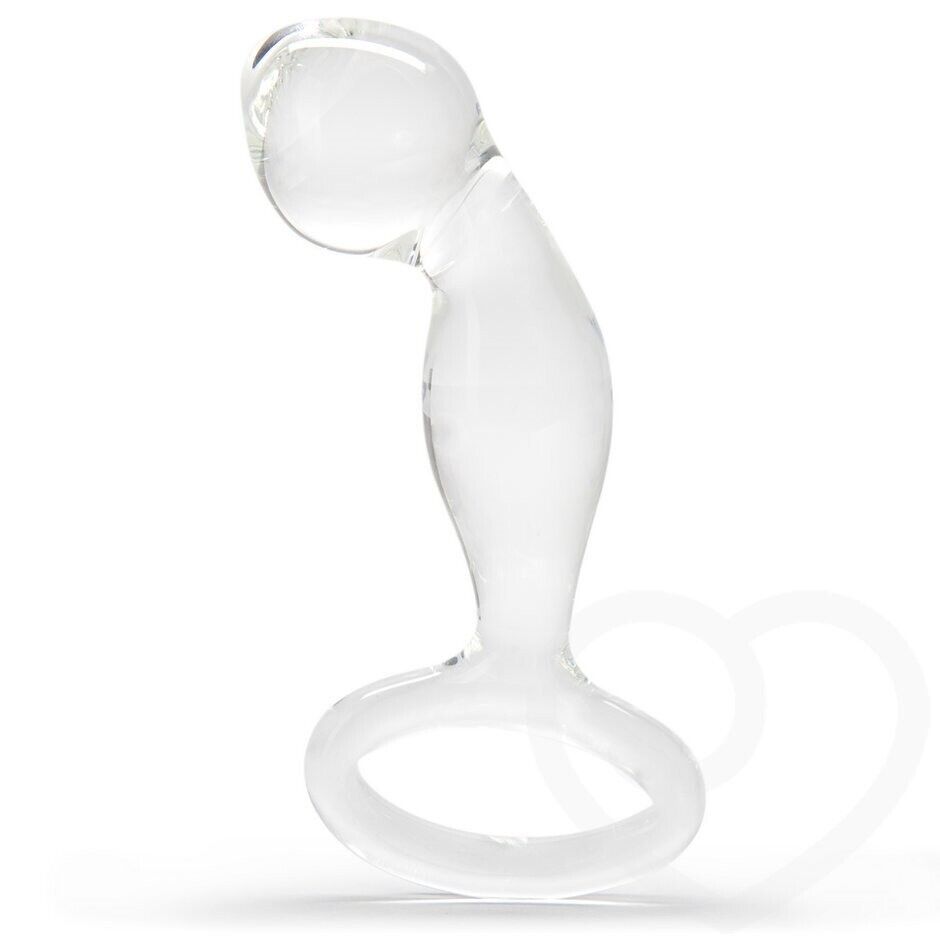Curved Glass Anal Sex P-spot Proble Butt Plug Prostate Massager for Men