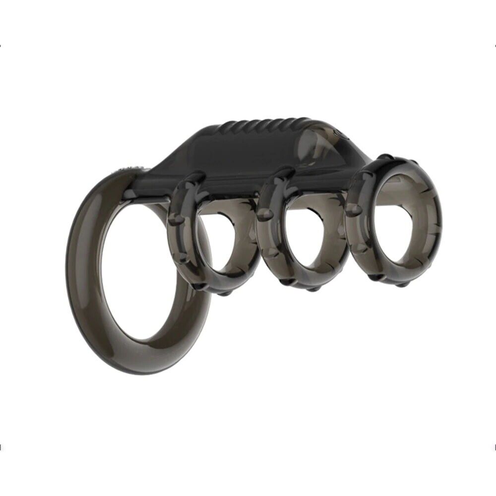 Vibrating Male Penis Ring Cock Cage Girth Enhancer Sleeve Sex Toys