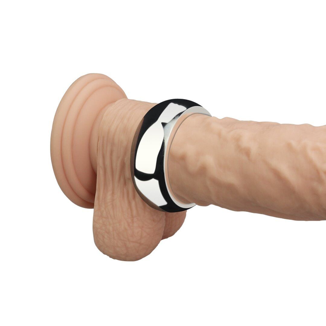 1.55" Heavy Duty Stainless Steel Metal Silver Cock Ring Penis Enhancer Band