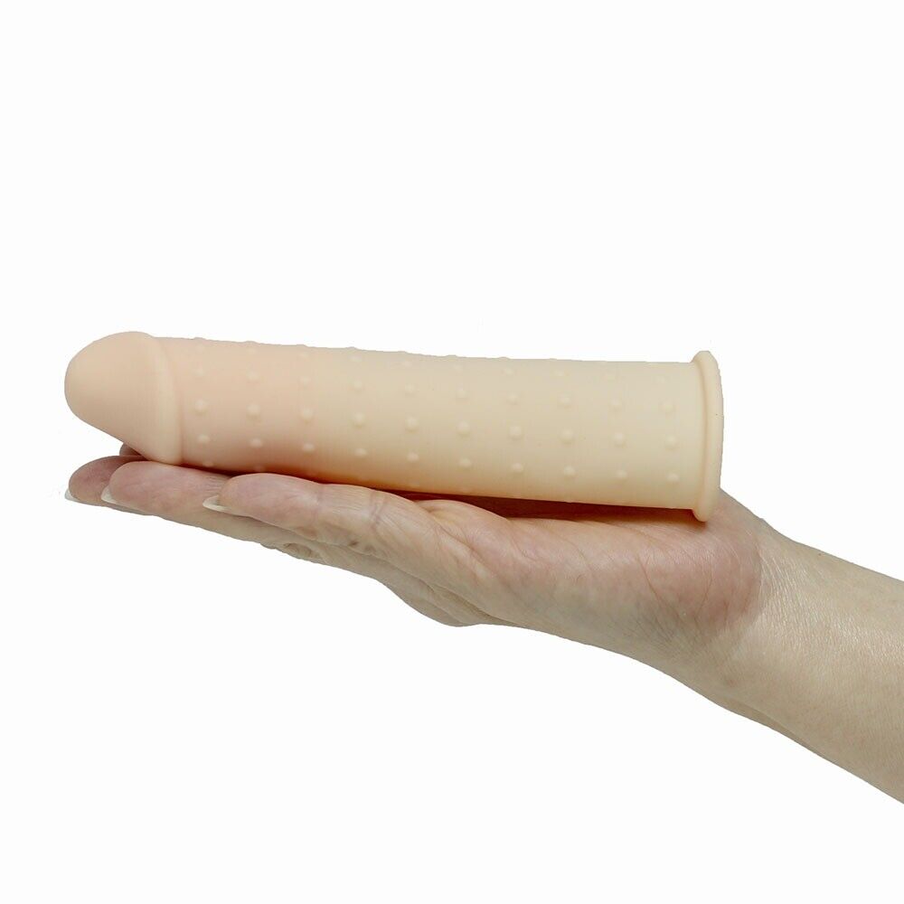 Add 2.25" Cock Length Nubby Penis Extension Extension Sleeve Couple Sex Toys