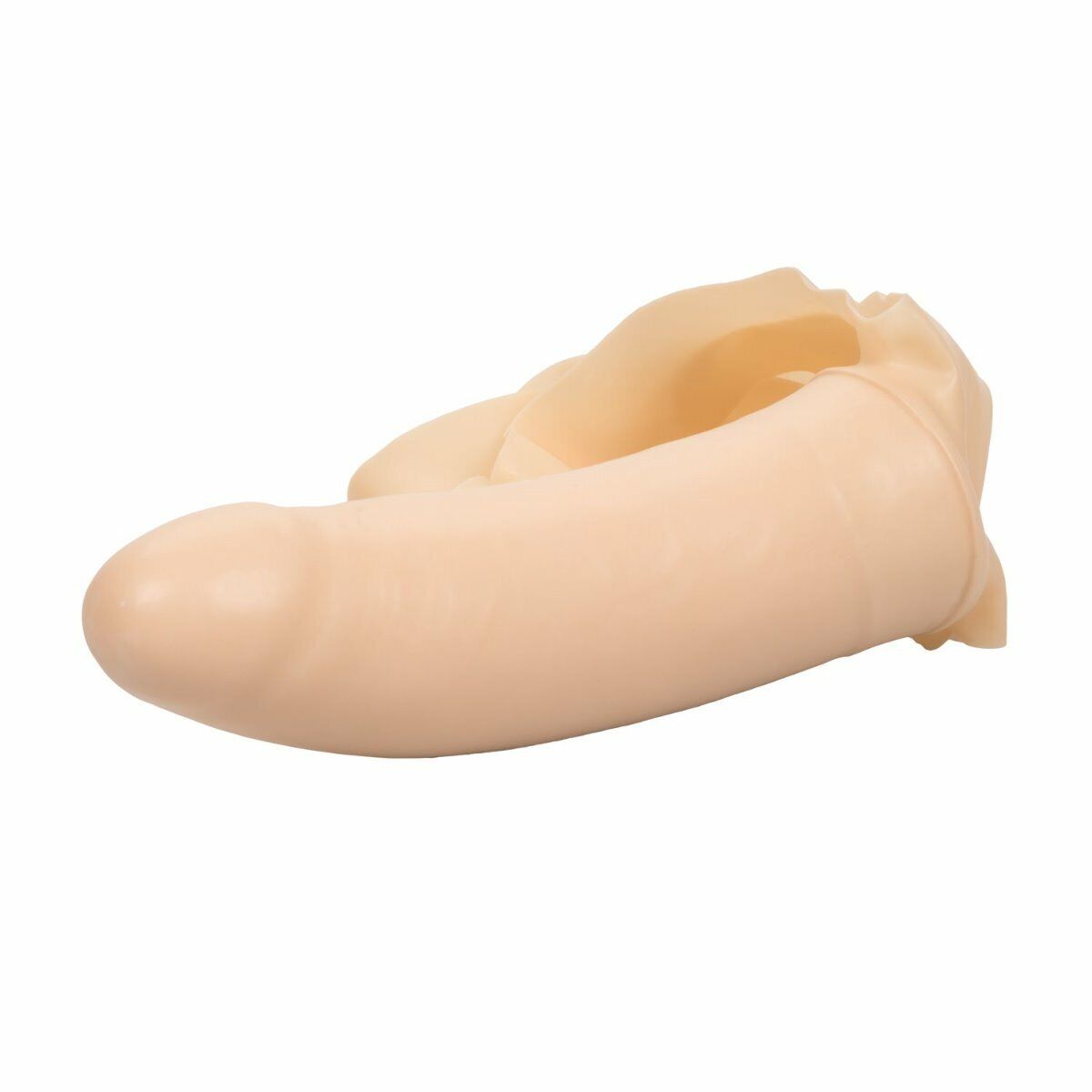 Accommodator Latex Dong Dildo Cock Oral Sex Accessory Chin Strap-on Sex Toy