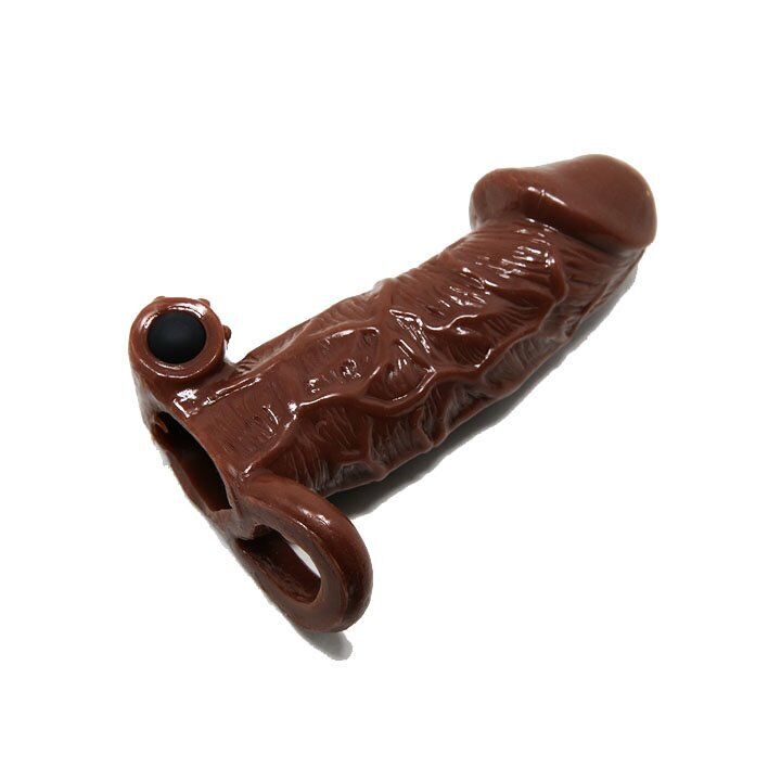 Black Add 2" Vibrating Penis Extension Extender Sleeve Sheath Enhancer Enlarger