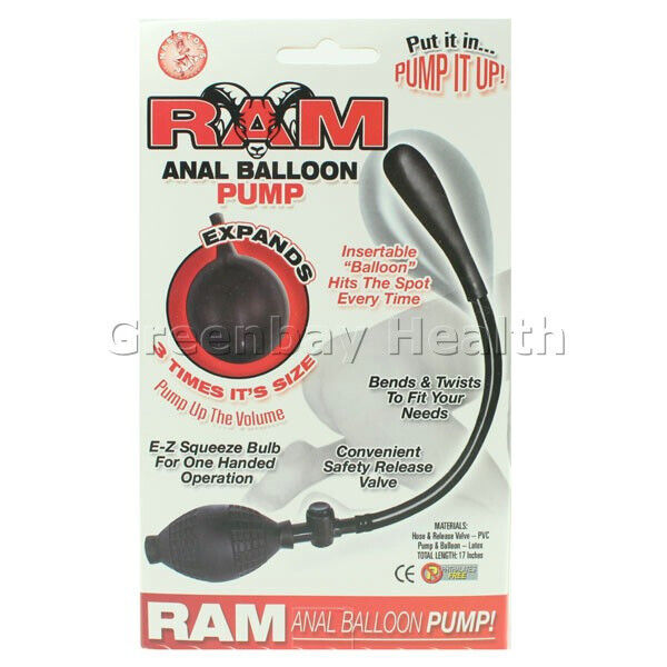 Ram Anal Balloon Pump Inflatable Expandable Anal Sex Toy Butt Plug Dildo Trainer