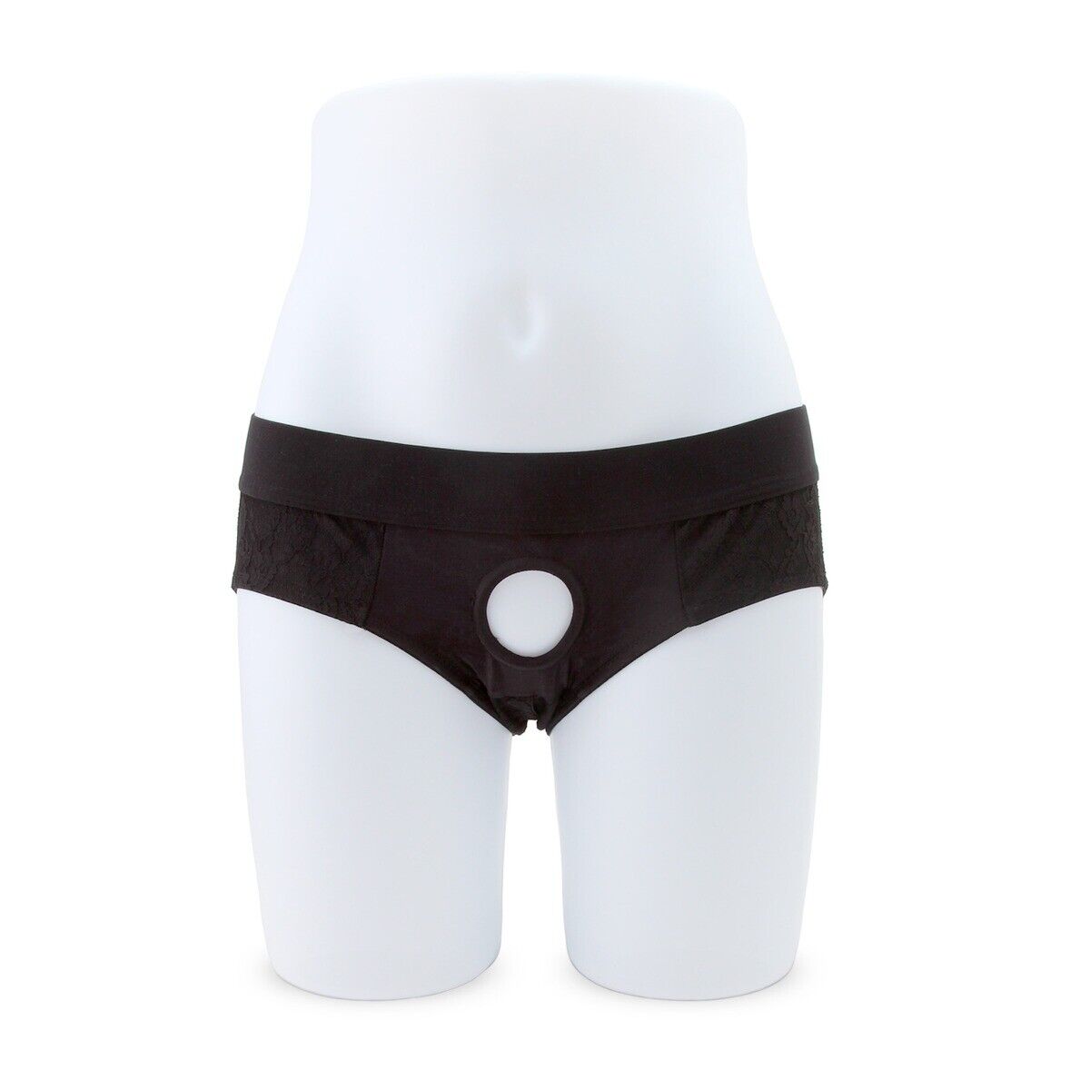 Lace Envy Black Crotchless Panty Strap On Harness S-M Sex-toys for Women Couple