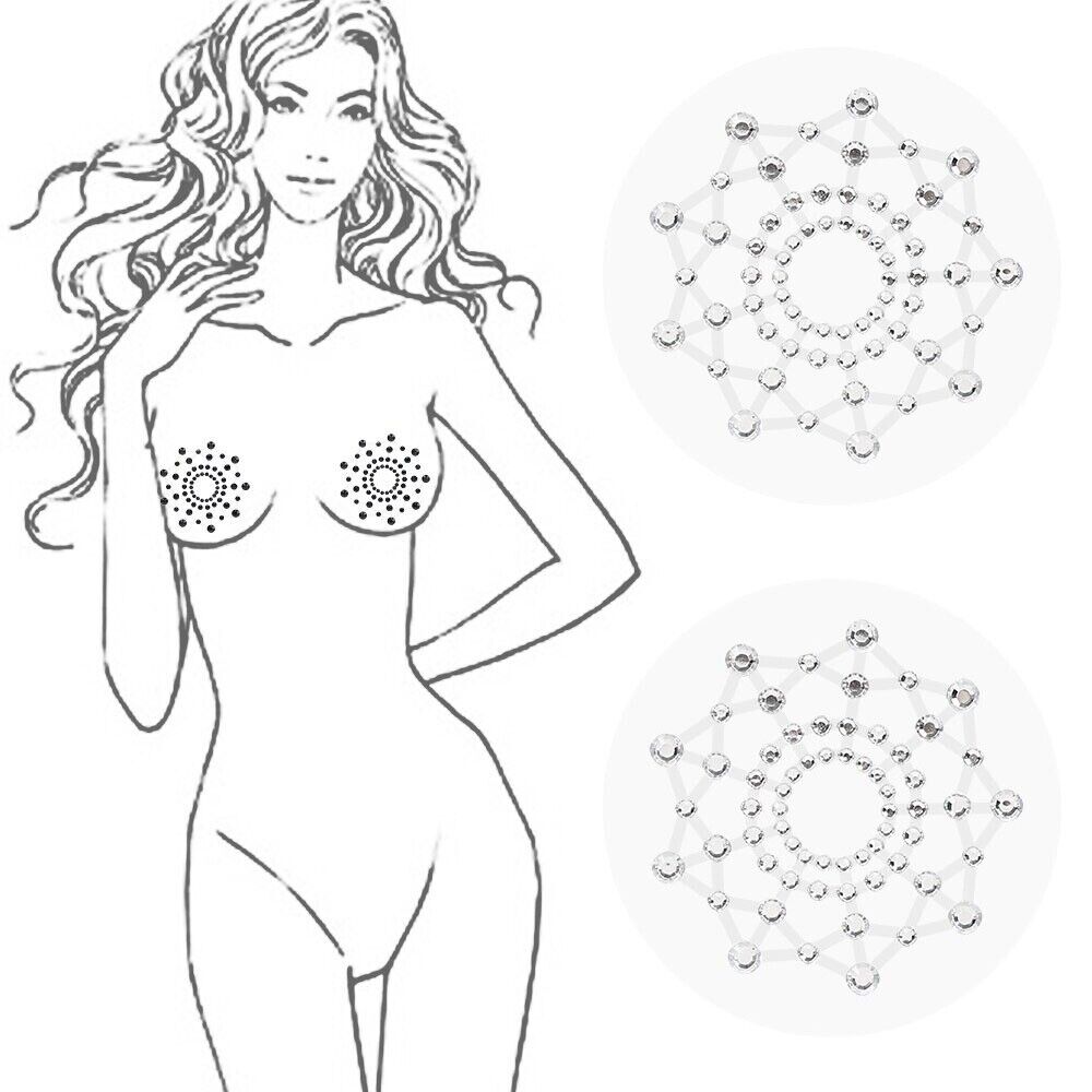 Sexy Self Adhesive Rhinestone Breast Nipple Pasties Sticker Cover Body Jewelry