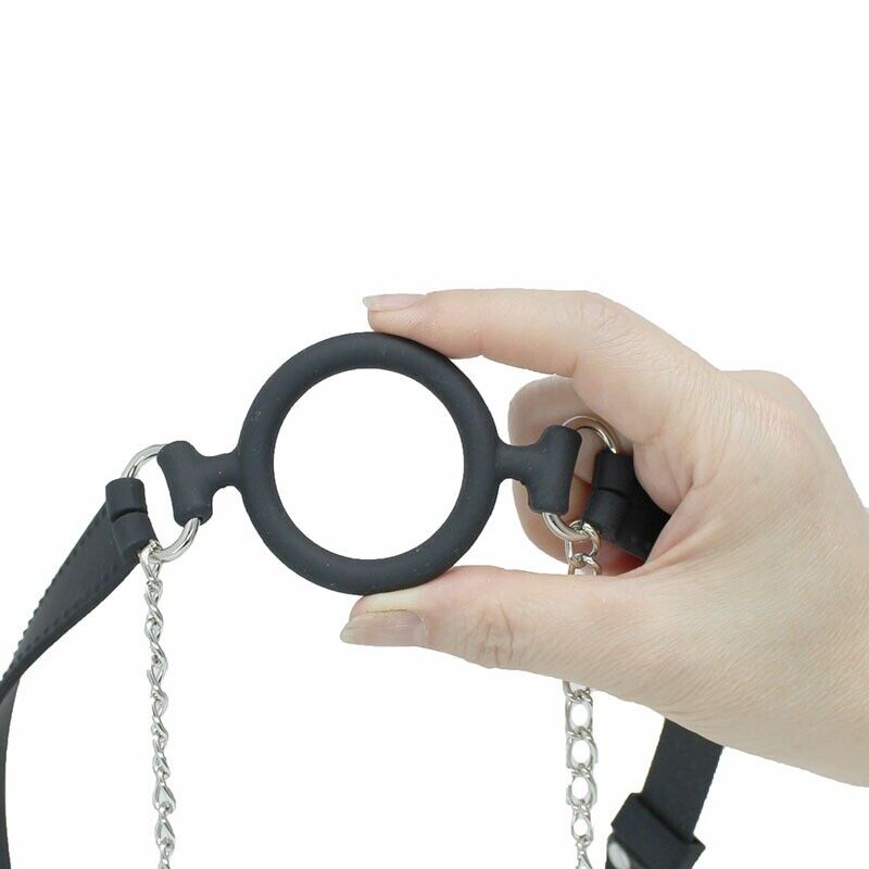 Silicone Open Mouth O-ring Gag with Nipple Clamps SM Bondage Sex Toys for Couple