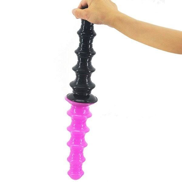 8" Large Ribbed Anal Dildo Butt Plug Anal Stretcher Dilator Expending Sex Toys