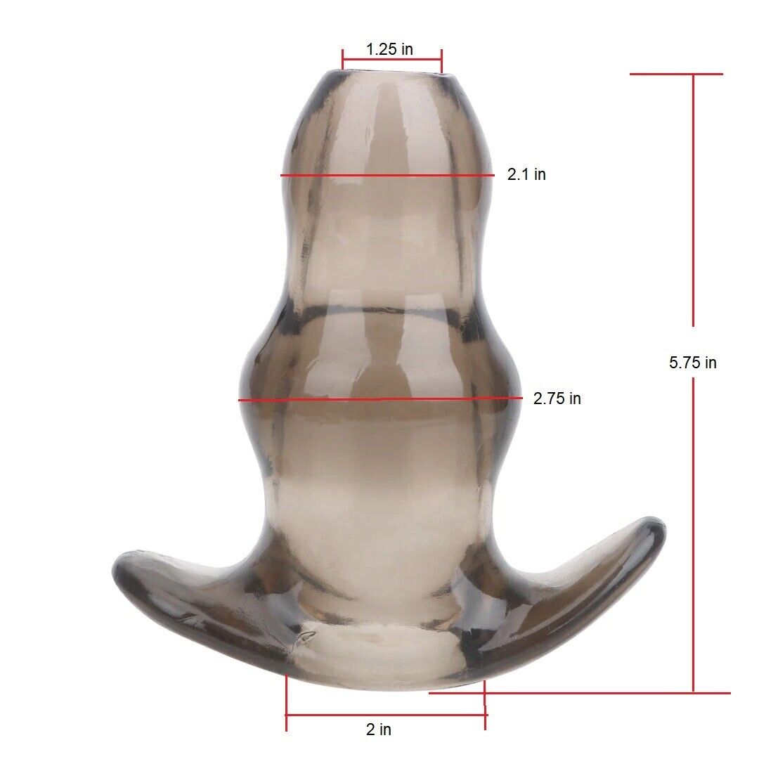 Peep Hole Hollow Double Tunnel Anal Butt Plug Dilator Expansion