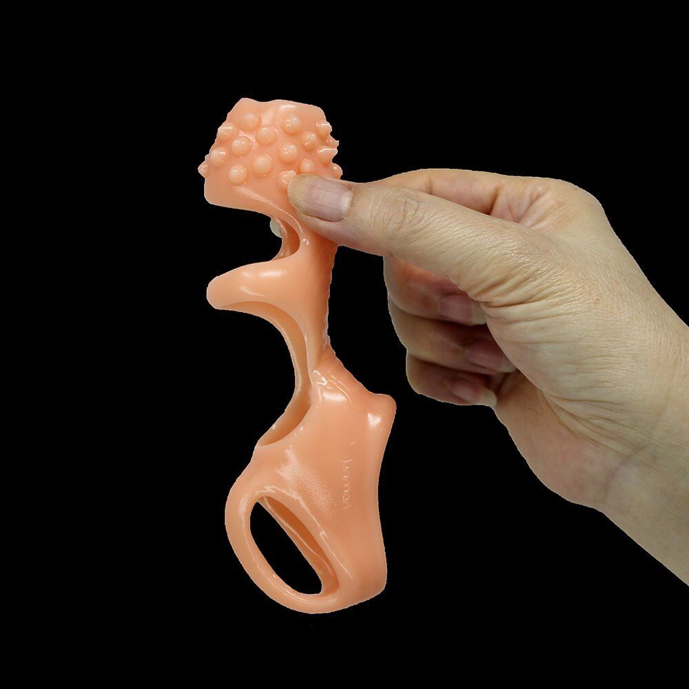 Male Penis Extension Sleeve Sheath Cock Ball Ring Girth Enhancer Enlarger