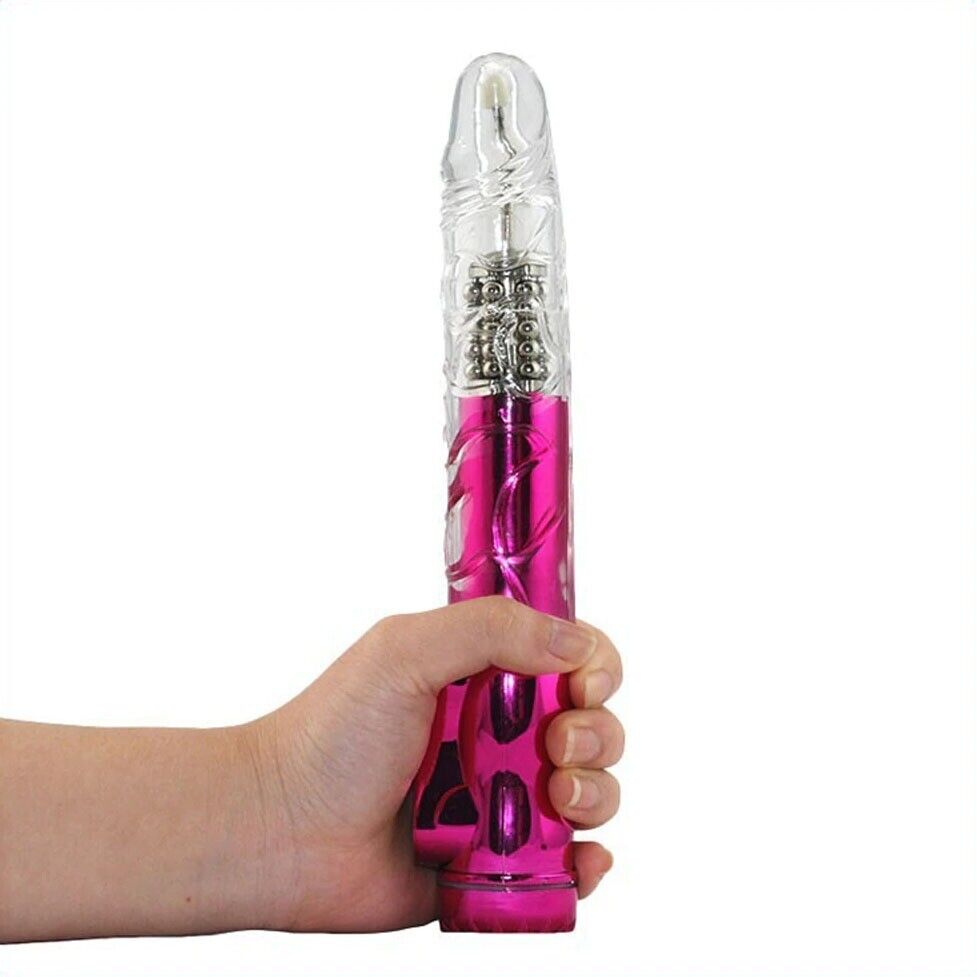Clit G-spot Rotating Beads Vibrator Dildo Anal Rimming Sex Toy for Couples