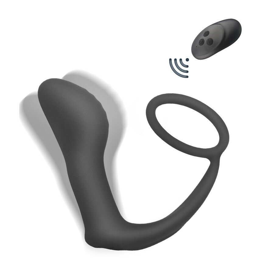 Wireless Vibrating Male Prostate Massager Pleaser Anal Butt Plug Penis Cock Ring