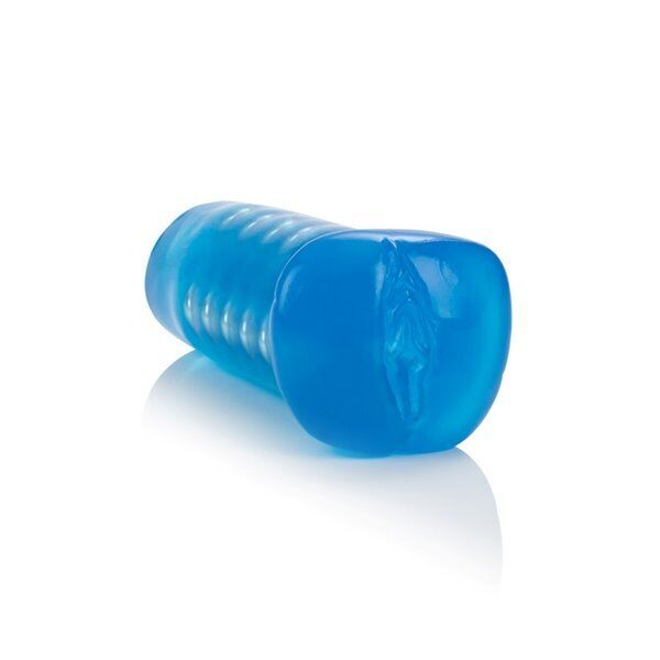 Blue Beaded Discreet Male Masturbator Pocket Pussy Vagina Stroker + Orgasm Beads