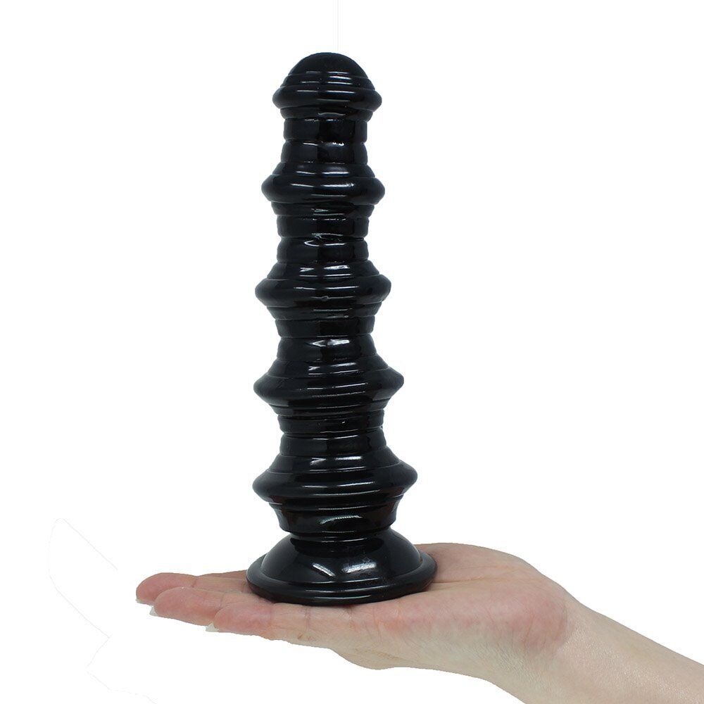 8" Large Ribbed Anal Dildo Butt Plug Anal Stretcher Dilator Expending Sex Toys