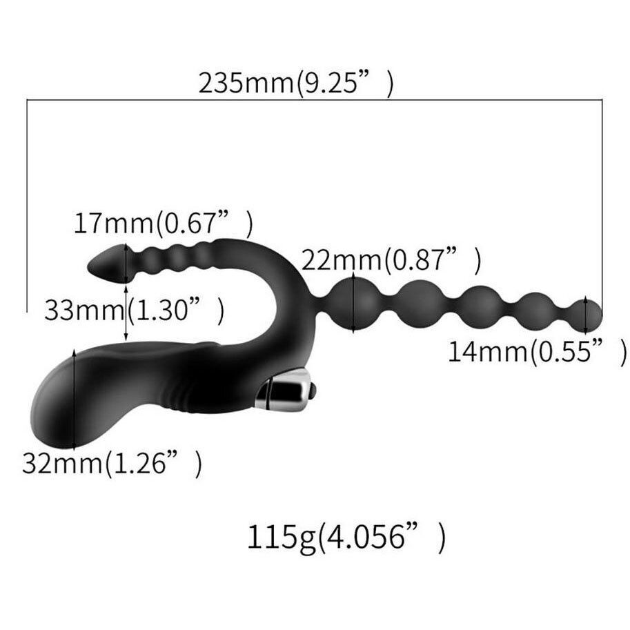 Silicone Vibrating Clit G-spot Anal P-spot Prostate Massager Vibrator Butt Plug