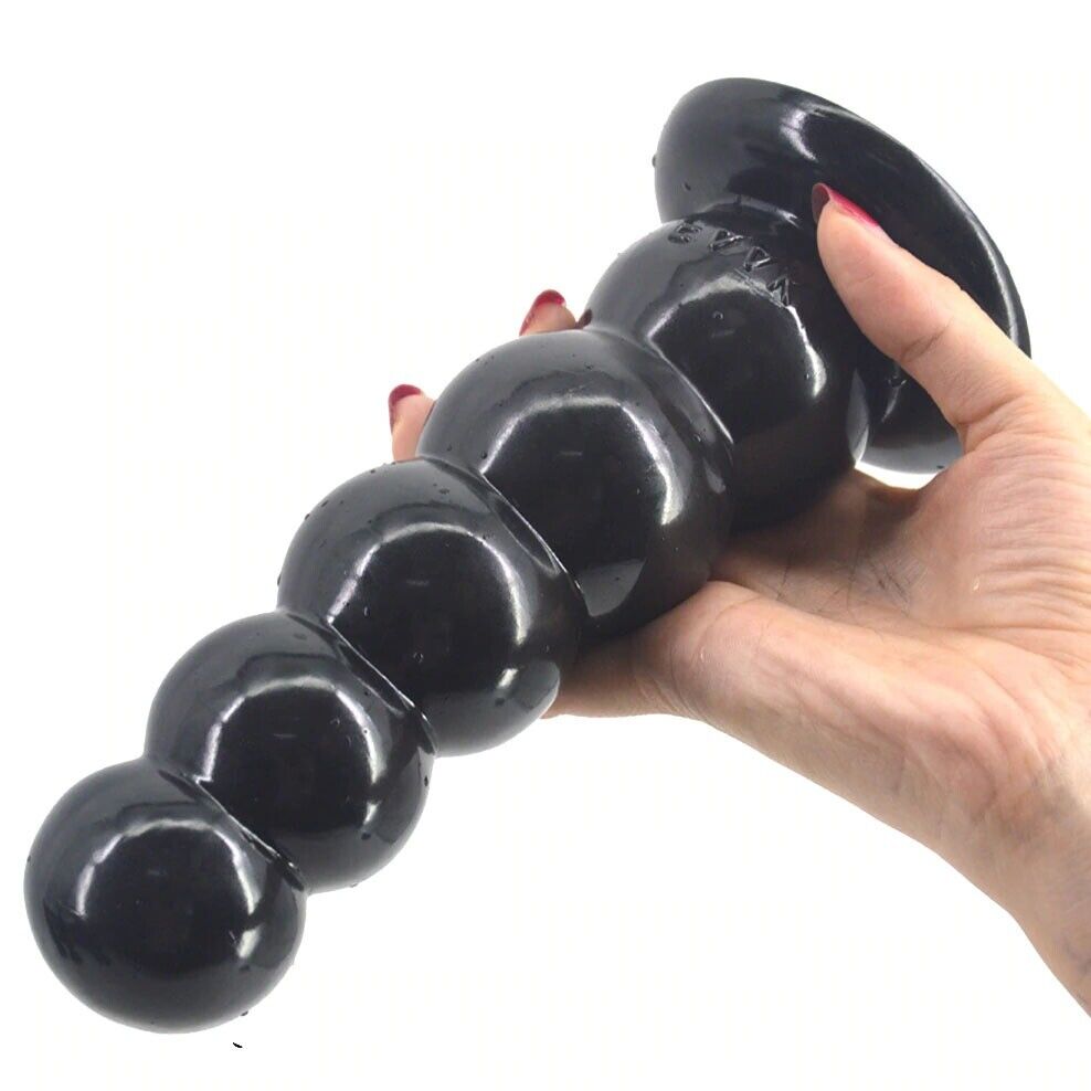 Soft Bendable Squeezable XL Extra Large Anal Butt Plug Beads Dildo Suction Cup