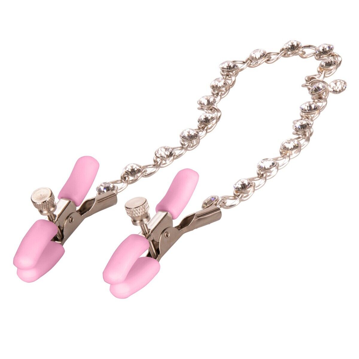 Nipple Play PinkCrystal Chain Nipple Clamps Couple Lover SM Bondage Sex Toys