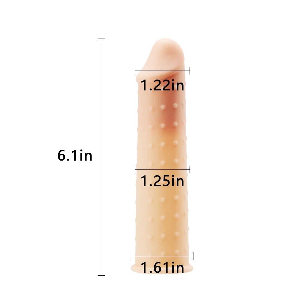 Add 2.25" Cock Length Nubby Penis Extension Extension Sleeve Couple Sex Toys
