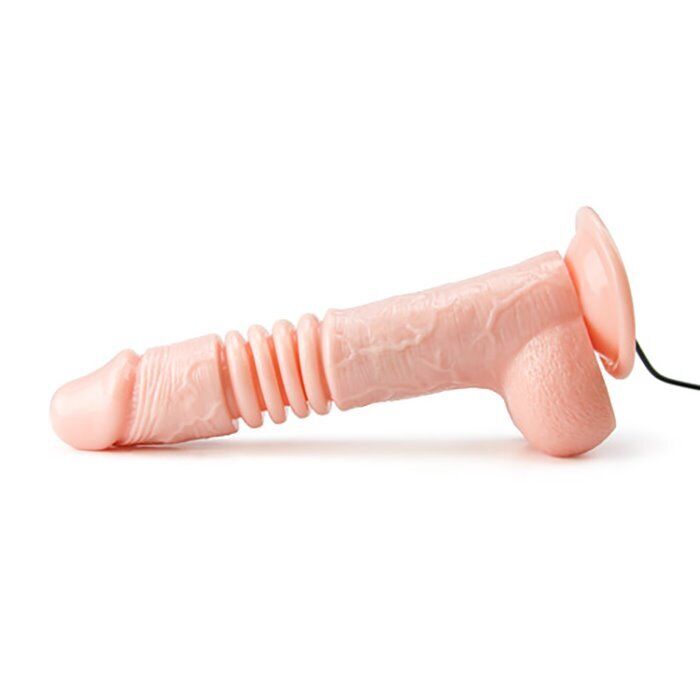 Vibrating Realistic Dildo Vibrator Thursting Cock with Balls and Suction Cup