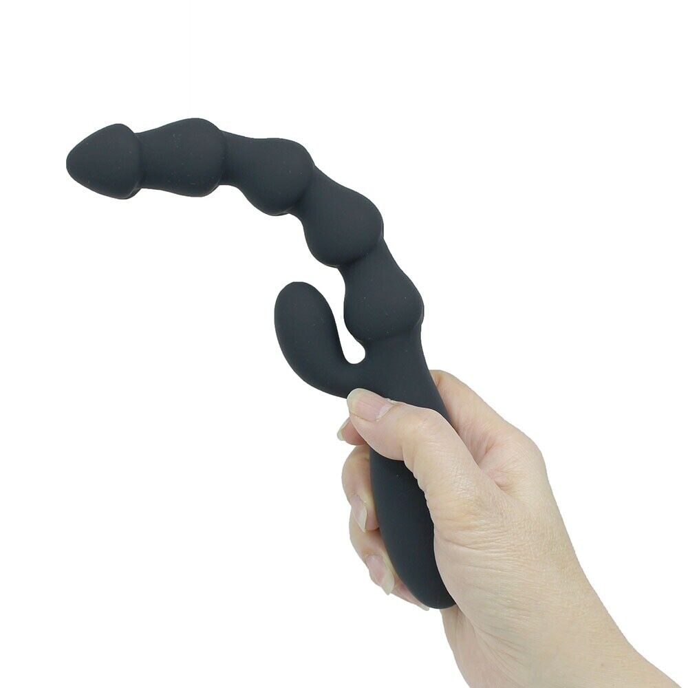 Bendable G-spot Clit Anal Rabbit Vibrator Beads Prostate Massager Sex Toys
