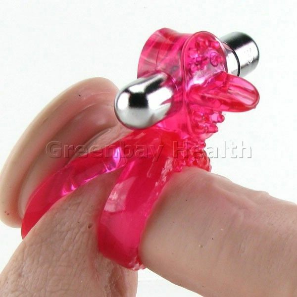 Dual Clit Flicker Tongue Vibrating Penis Erection Enhancer Cock Ring Sex Toy