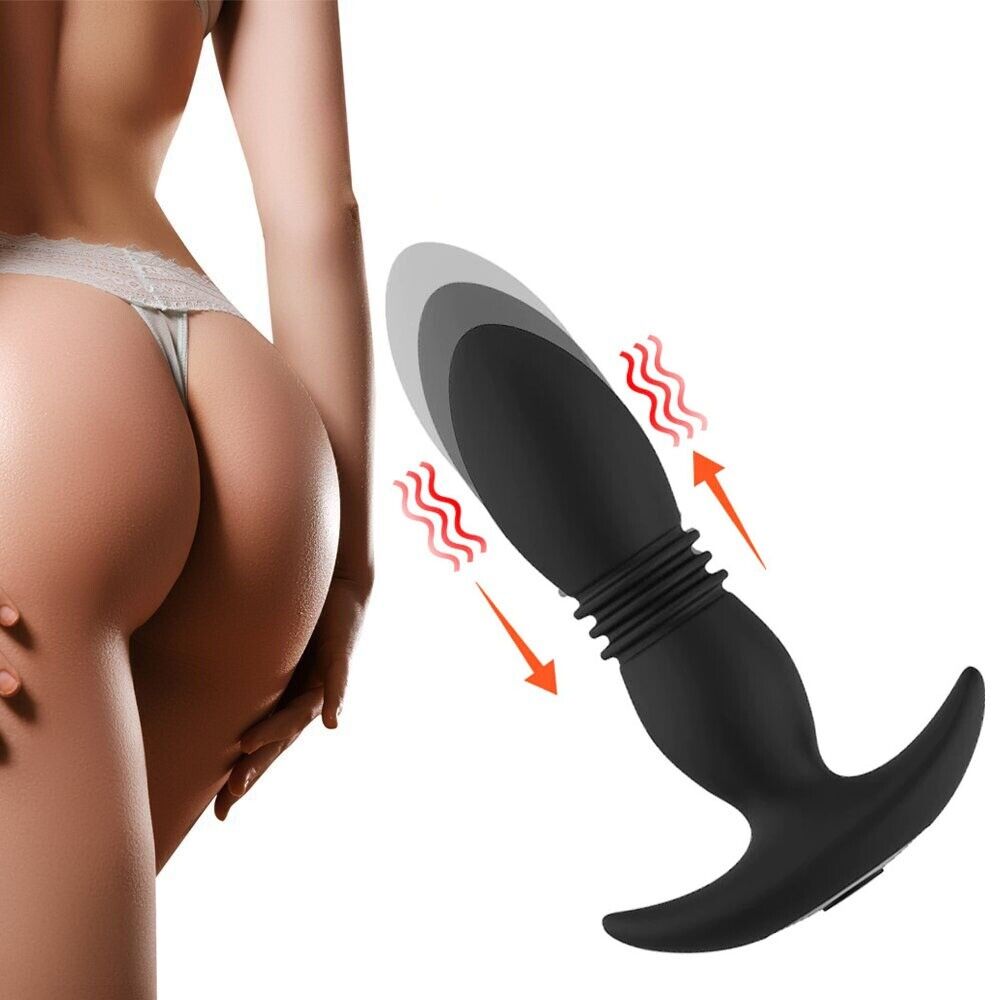 Rechargeable Wireless Remote Control Anal Vibe Butt Plug UP & DOWN Movement