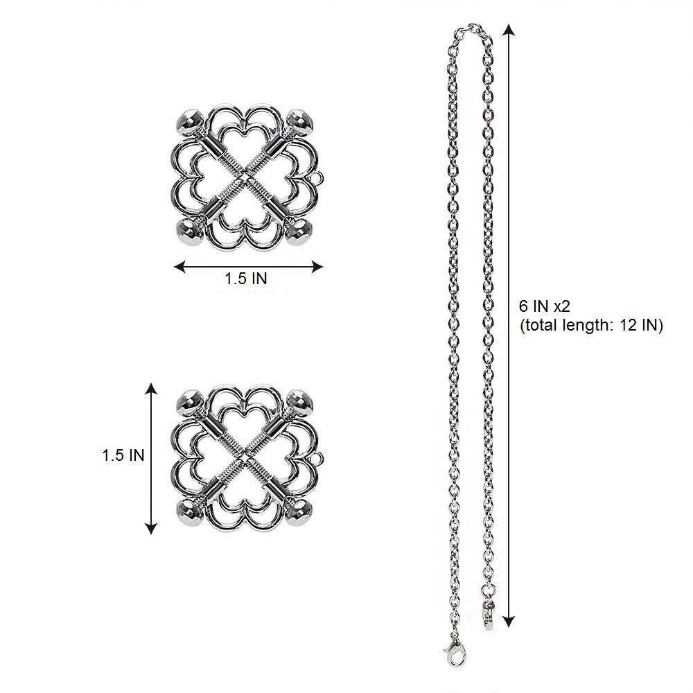 Stainless Steel Breast Nipple Clamps Clips Chain BDSM Bondage Sex Toys