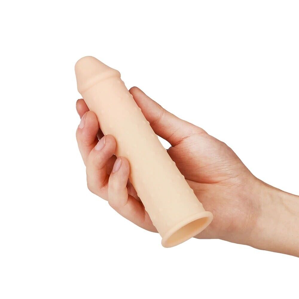Add 2.25" Cock Length Nubby Penis Extension Extension Sleeve Couple Sex Toys