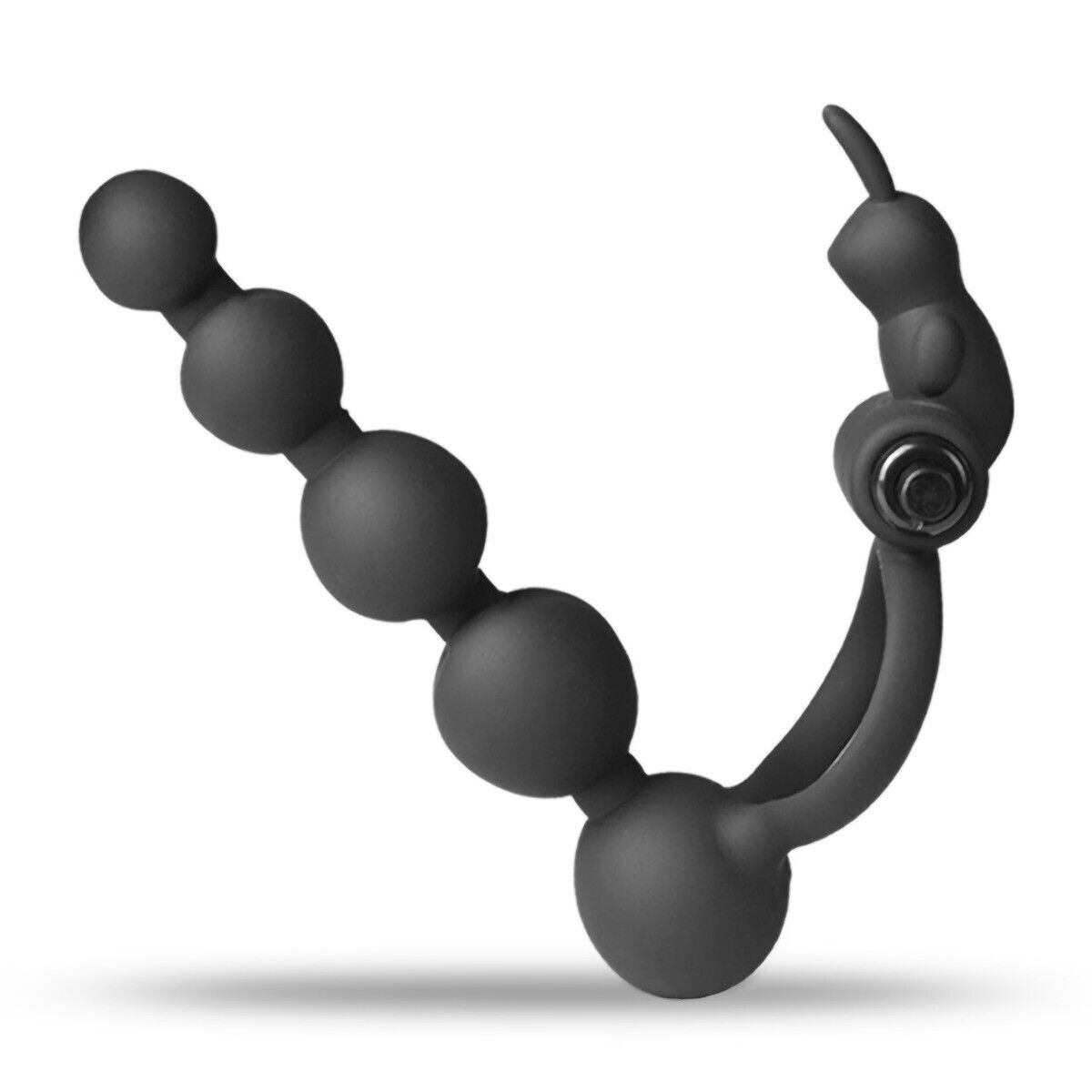 Silicone Vibrating Penis Enhancer Cock Ring with Anal Beads Couple Sex Toys