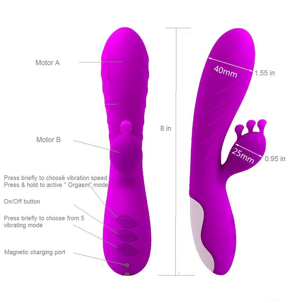 Silicone Rechargeable Clit G-spot Rabbit Vibrator Sex-toys for Women Couples