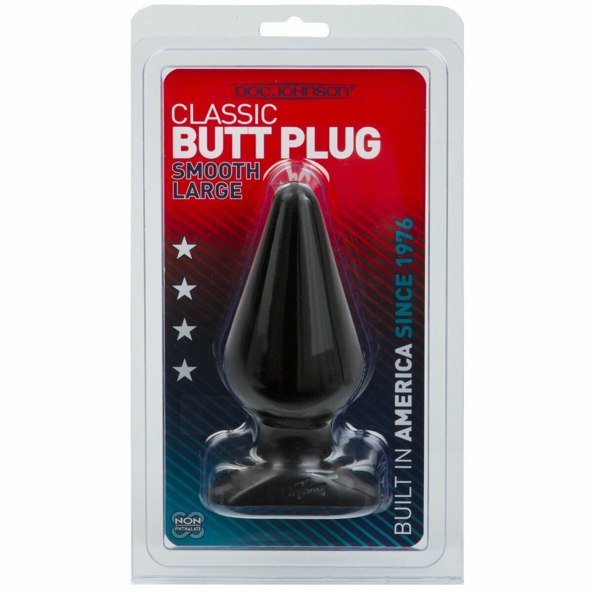 Doc Johnson Black Classic Large Butt Plug Anal Dildo Advanced Sex Toy Trainer