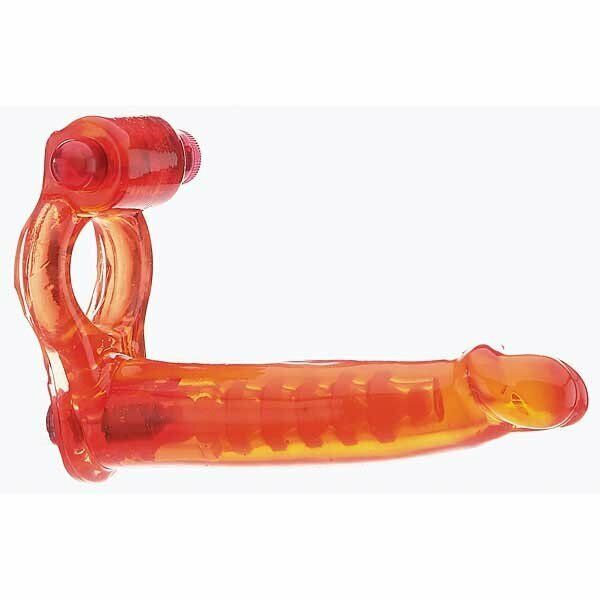 Double Penetrator Penetration Ultimate Vibrating Cock Ring w/ DP Anal Sex Dildo