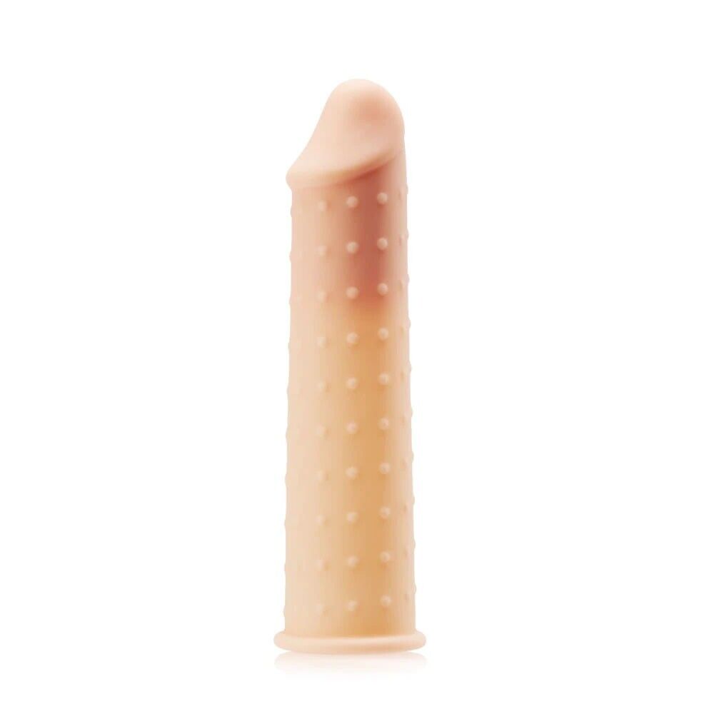Add 2.25" Cock Length Nubby Penis Extension Extension Sleeve Couple Sex Toys