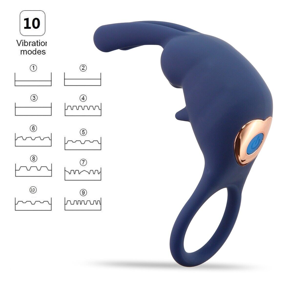 Rechargeable Vibrating Penis Cock Ring Enhancer Sex-toys for Men Women Couples