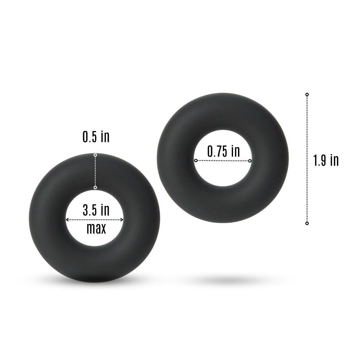 2 Stretchy Thick Donut Silicone Male Penis Enhancer Prolong Delay Sex Cock Ring