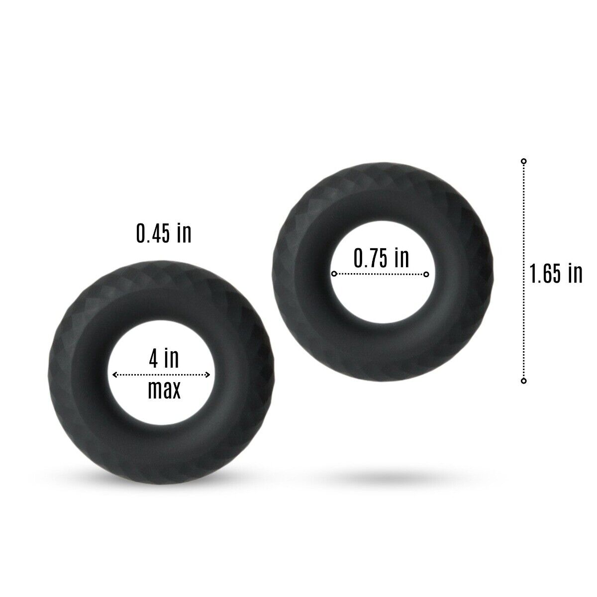 2 Stretchy Thick Donut Silicone Male Penis Enhancer Prolong Delay Sex Cock Ring