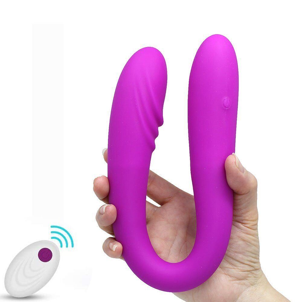 Wireless Flexible Double Ended G-spot Anal Vibrator Dildo Dong Sex-toy for Women