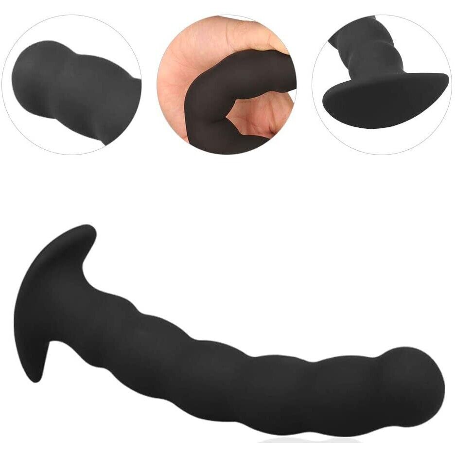 Wearable Silicone P-spot Anal Beads Butt Plug Probe Prostate Massager