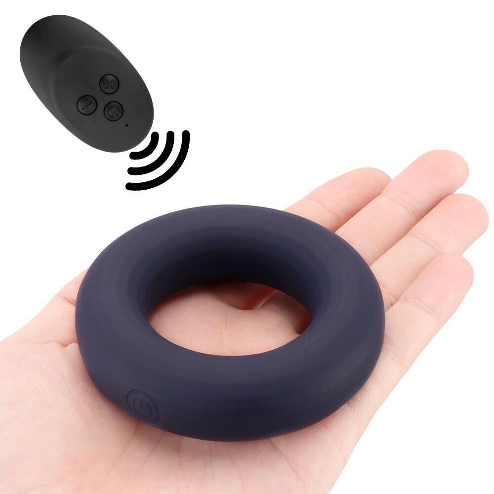 Wireless Remote Control Thick Donut Vibrating Penis Cock Ring Sex Toys