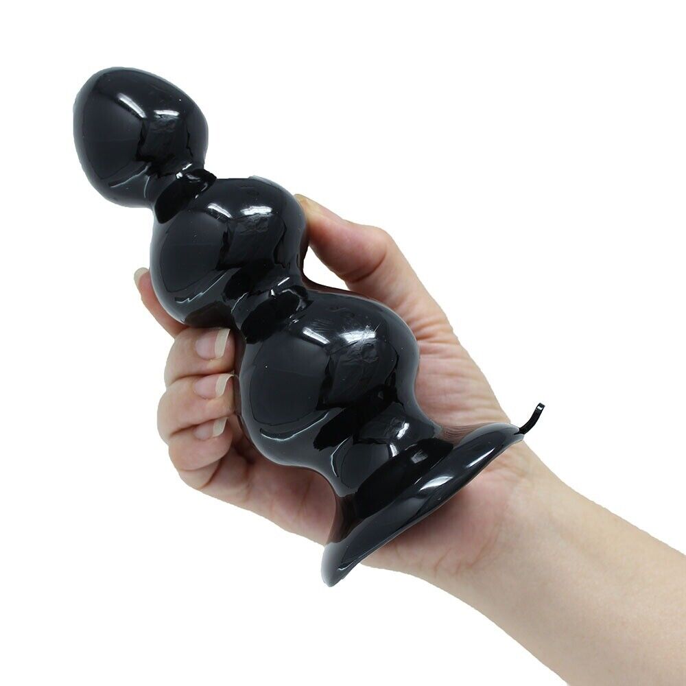 Heavy Duty Large Huge Anal Beads Butt Plug Dildo with Suction Cup Base