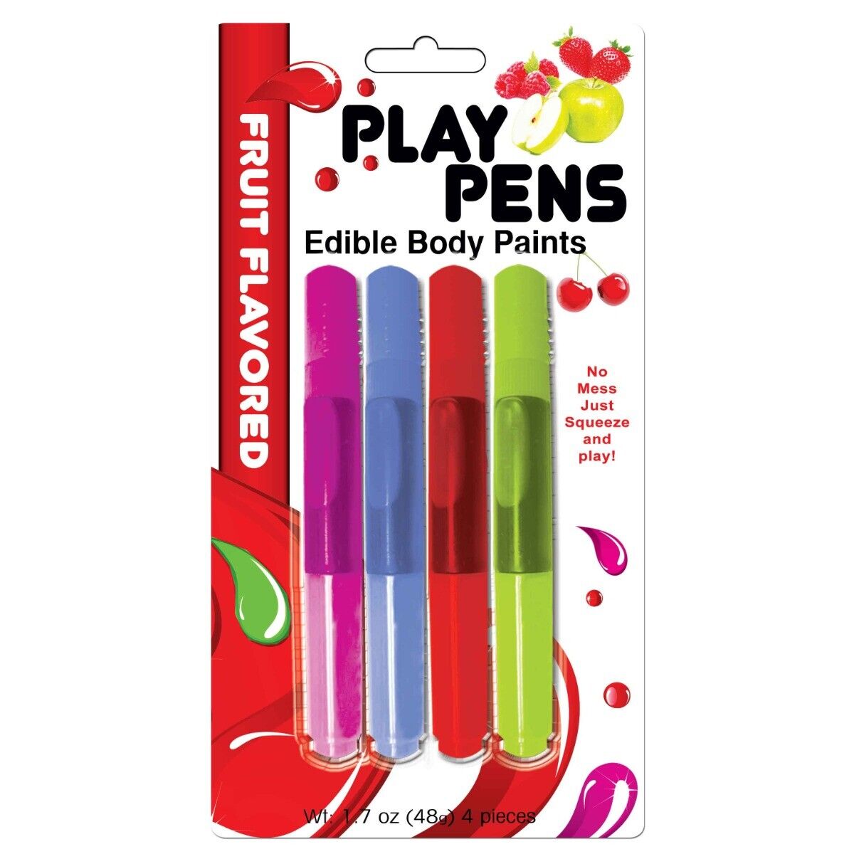 Set of 4 Colors Play Pens Flavored Edible Body Paints