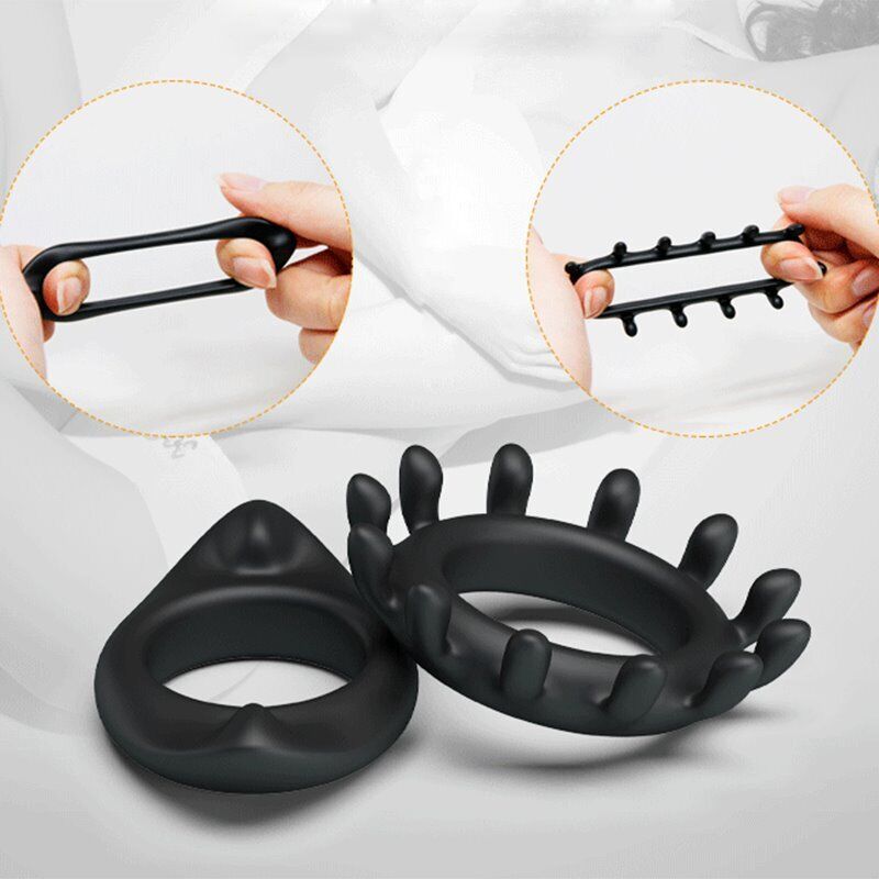 2 Stretchy Silicone Male Penis Erection Enhancer Delay Prolong Sex Cock Rings