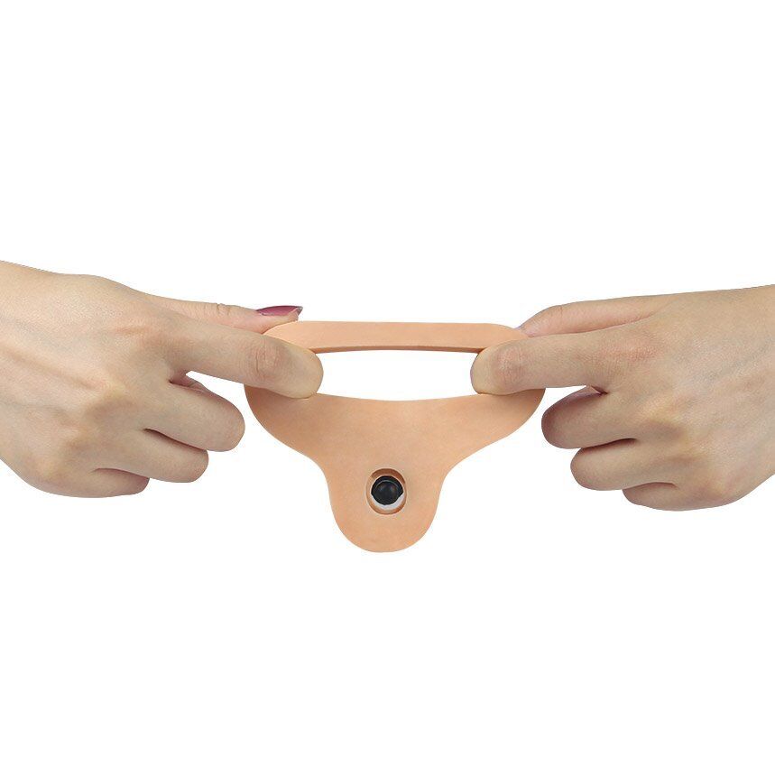 Vibrating Double Penetration DP Cock Ring Anal Sex Slim Dildo Dong Butt Plug