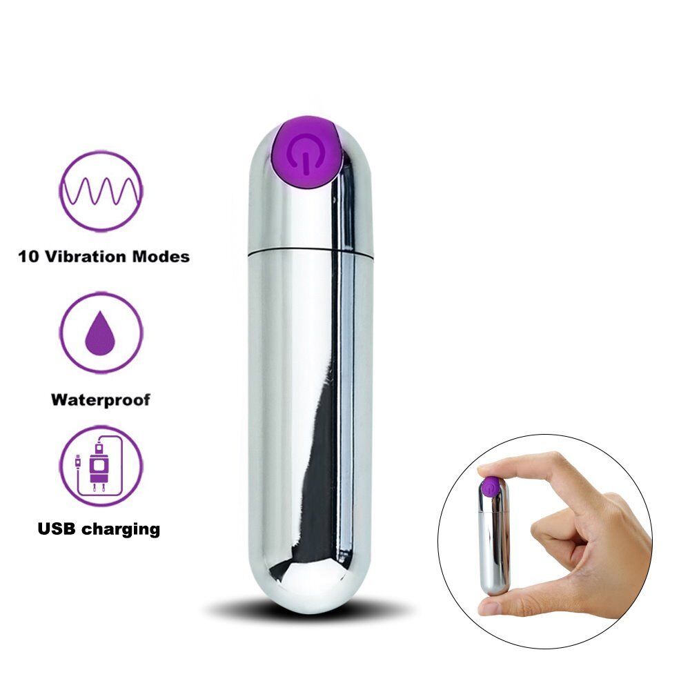 10 Speed Rechargeable Silver Bullet Vibrator Vibe Discreet Sex Toys for Women